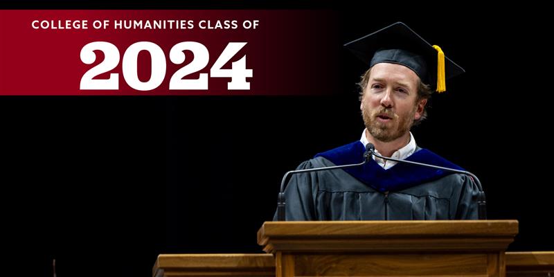 Kevin Knight at the podium at convocation